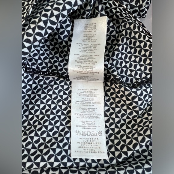 MICHAEL KORS Black Wht Gold Chain Neck Open Cold Shoulder Dolman‎ 3/4 Sleeve Top - Picture 7 of 9